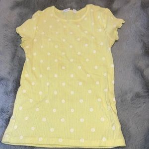 Yellow polkadot tee shirt, medium, GAP, good quality, barley worn.